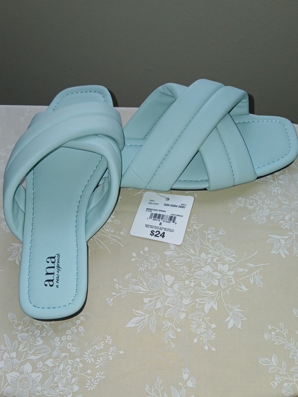 a.n.a Mint Quilted Crisscross Slide Sandals - Women's Slip-On